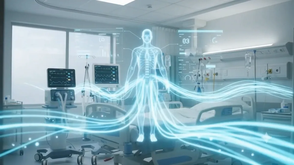 Bedside monitors and a ventilator streaming data into one live patient view